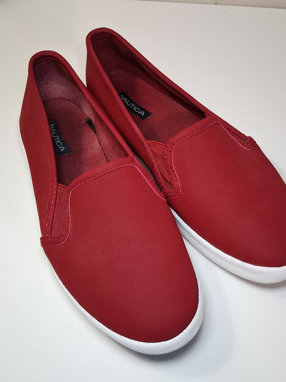 Nautica Women’s Red Slip-On Canvas Sneakers